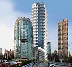 view north on granville bridge on-ramp