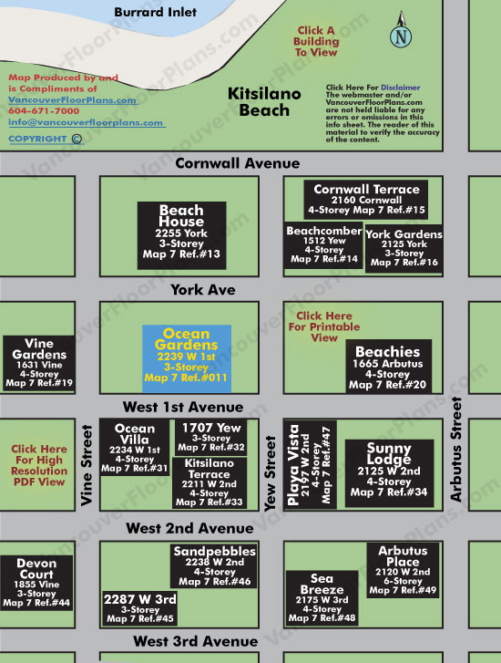 Ocean Gardens Site Map